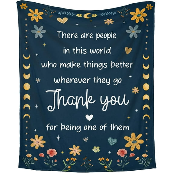 Thank You Gifts for Women - Christmas, Birthday, Thanksgiving Gifts for Women Friend, Teacher Appreciation Gifts, Inspirational Gifts for Coworkers, Employee - Fleece Throw Blankets 50x60 in