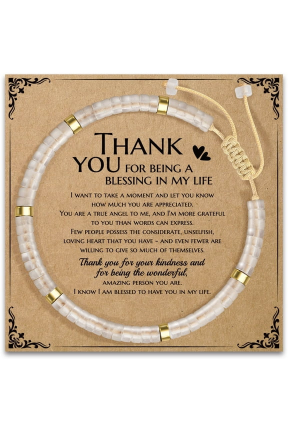 Thank You Gifts for Women, Get Well Soon Gifts with Positive Affirmations Encouragement Gifts for Friends Mom Loved - Crystal Bracelet Birthday Gifts Thanksgiving Christmas Gifts