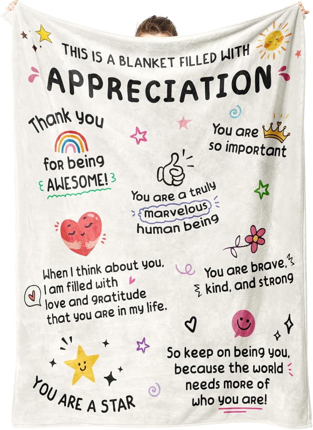 Highso, Thank You Gifts Blanket, 50x60 inches, Appreciation Words ...