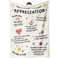 thumbnail image 1 of Thank You Gifts for Women Men, Appreciation Gifts- Soft Heartwarming Blanket with Appreciation Words- Teacher Employee Nurse Appreciation Gifts, Thank You Gifts for Coworkers Friend, 60”×50”, 1 of 6