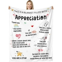 Thank You Gifts for Women Men Employee Appreciation Gifts for Coworkers White Elephant Gifts for Adults Inspirational Christmas Birthday Gift for Women Teacher Nurse Appreciation Blanket Throw 50"×60"