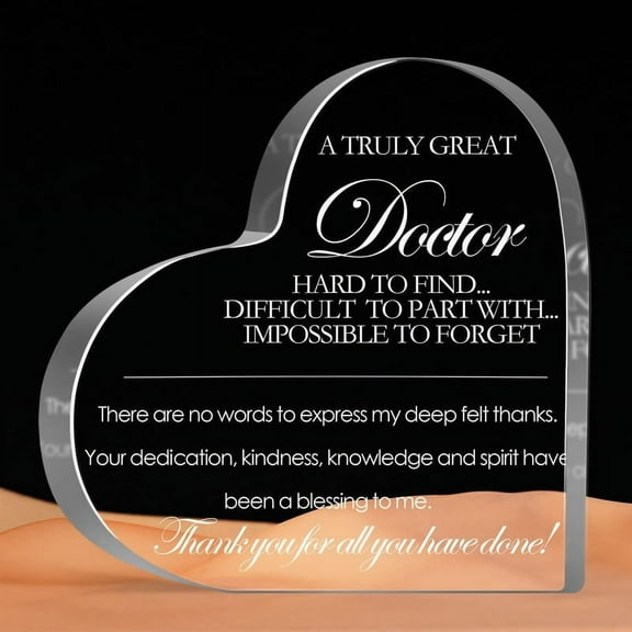 Thank You Gifts For Women Men A Truly Great Doctor Hard To Find Sign Acrylic Heart Appreciation Keepsake Gifts For Doctor Coworker Desk Home Decor Sign Plaque 4X4 In