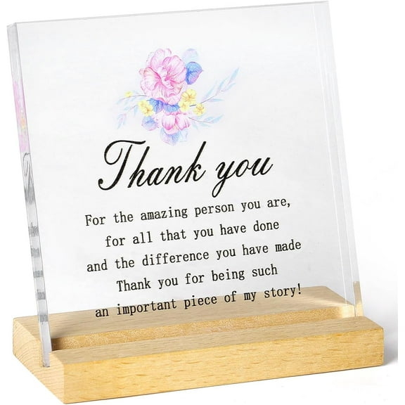 Thank You Gifts for Women Mom Men, Mothers Day Appreciation Gifts for Mom, Coworker Gifts Teachers Colleagues Friends, Clear Acrylic Plaque for Desk Decor