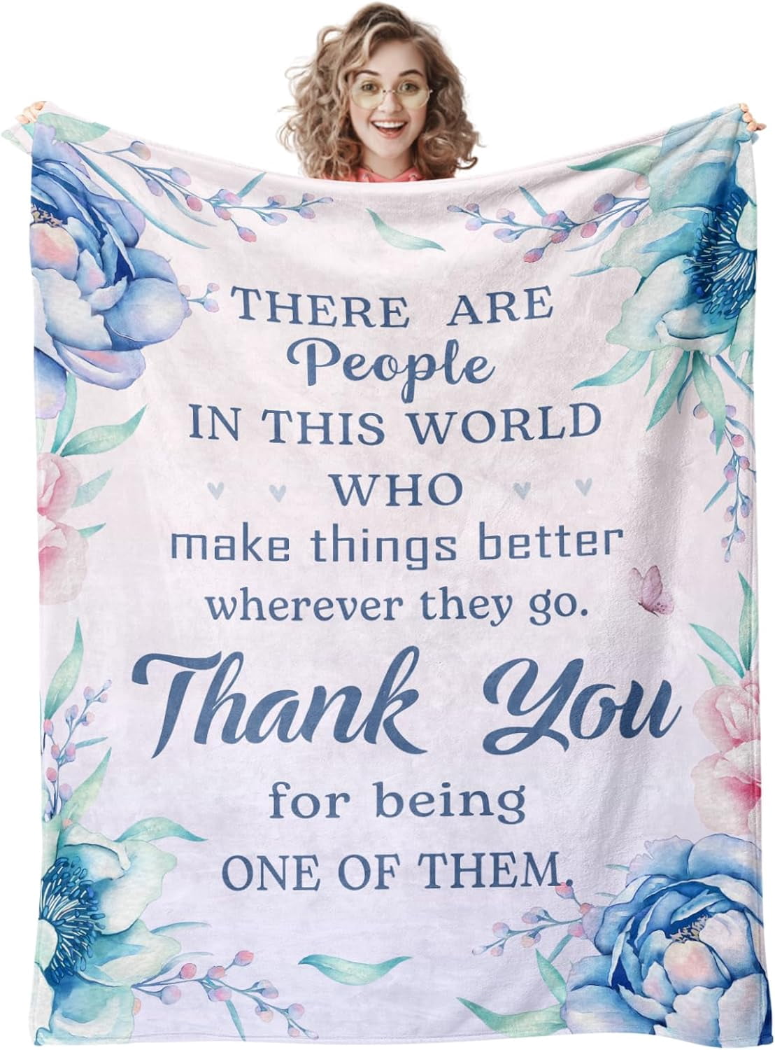 Thank You Gifts for Women, Pastor Employee Boss Teacher Appreciation Gifts for Coworkers, Christmas Birthday Thanksgiving Holiday Inspirational Relaxing Gifts for Women Friends, Love Blanket 60"X50"