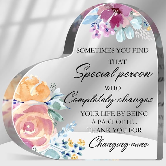 Thank You Gifts for Women, Thank You Presents for Coworkers Boss, Inspirational Office Sign Desk Decor, Appreciation Gifts Office, Appreciation Paperweight Plaque Acrylic Heart