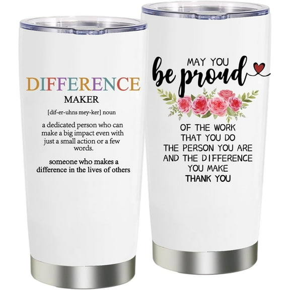 Thank You Gifts for Women-Appreciation Gifts for Employee 20 OZ Vacuum Insulated Stainless Steel Tumbler Boss Lady Gifts, Boss Day Gifts for Women