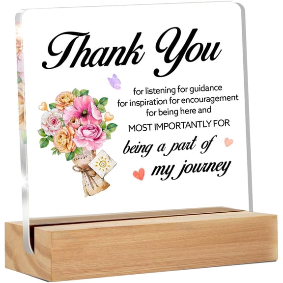 Thank You Gifts for Women, Appreciation Gifts for Mom Sister Coworker Friends Teacher Mentor Coach, Thank You Gifts Clear Acrylic Sign 4x4 Inch