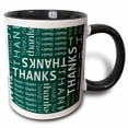 thumbnail image 1 of 3drose, Thank You Green Chalkboard Word Cloud with White Chalk, 11oz Two-tone Black Mug, 1 of 6