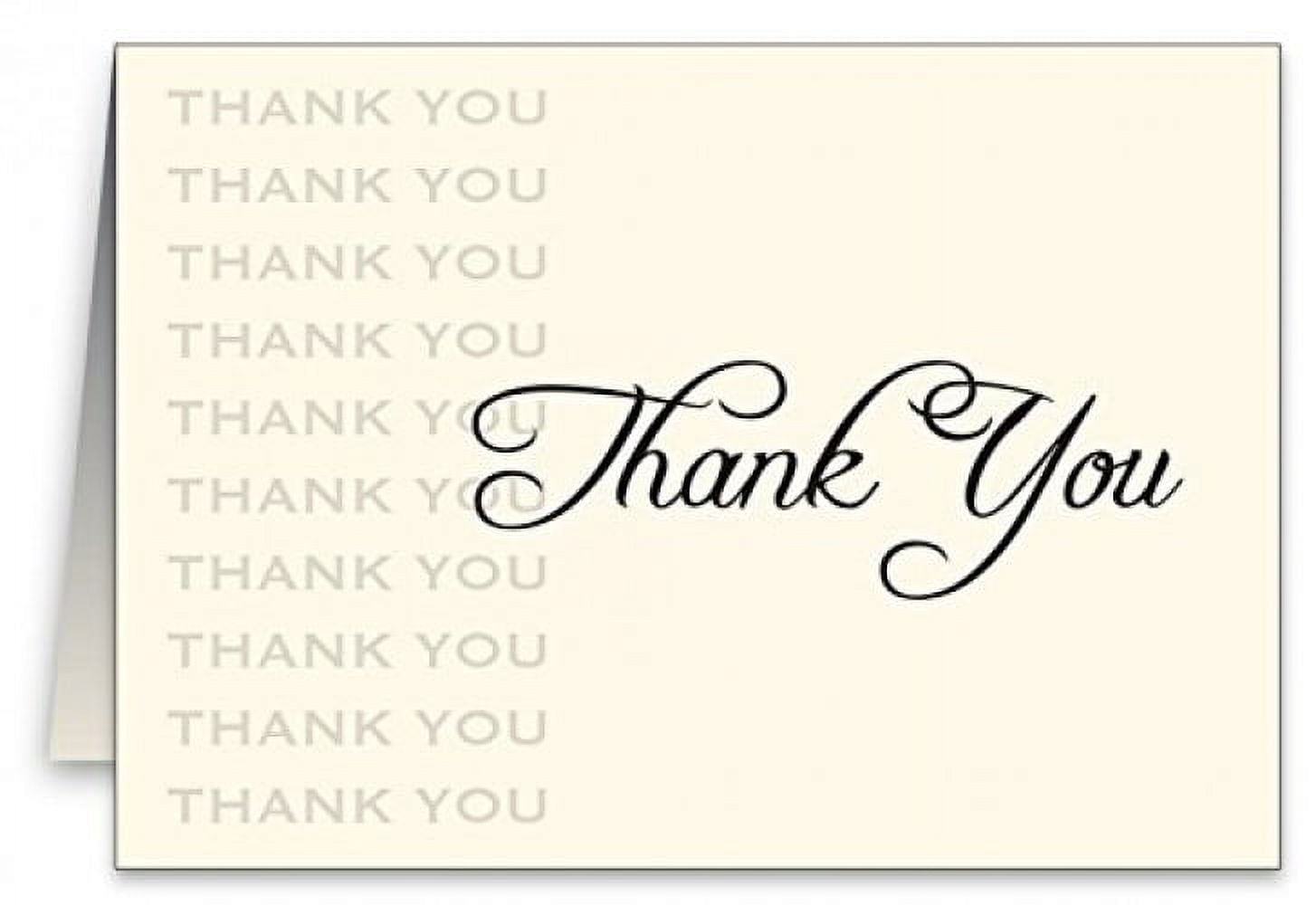 Thank You Greeting Cards and Envelopes - Cream - 4.5" x 6" When Folded - Pack of 25