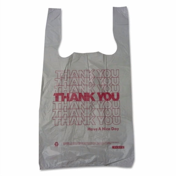 Thank You High-Density Shopping Bags, 10" X 19", White, 2,000/carton | Bundle of 2 Cartons