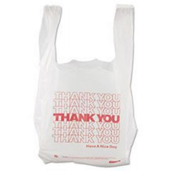 Thank You High-Density Shopping Bags, 8" X 16", White, 2,000/carton | Bundle of 5 Cartons