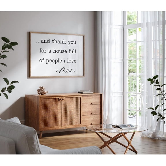 And Thank You For A House Full Of People I Love Amen Wall Decor, Family Dining Room Art Or Gallery Home Decor UNFRAMED Poster, Wall Art for Decor, Present, 8x12