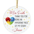 thumbnail image 1 of Thank You for Being an Important Piece of My Story Ornament, Custom Name Teacher Ornament, Personalized Teacher Christmas Ornament Keepsake, Teacher Appreciation Xmas Ornament Gift for Men Women f4A, 1 of 6
