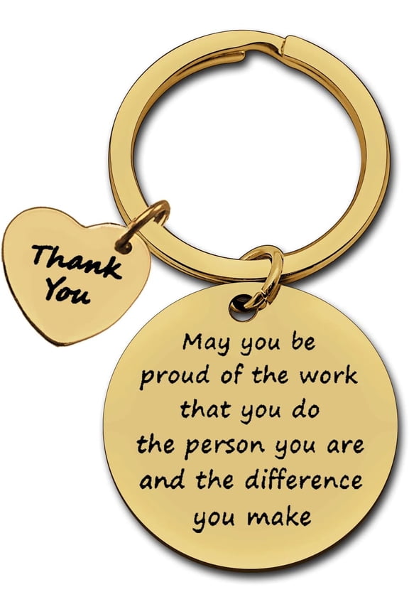Thank You Keychain - Employee & Coworker Leaving Gift - Social Worker, Volunteer, Teacher & Nurse Gift