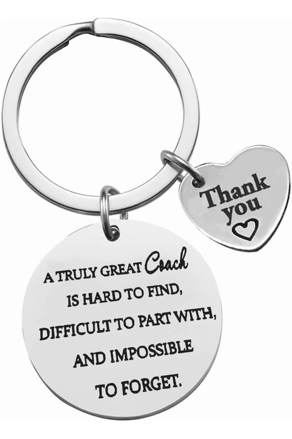 Thank You Keychain for Coach Gifts for Coaches Baseball Basketball Hockey Football Swimming Cheer Coach Birthday Thank You Gifts for Men and Women