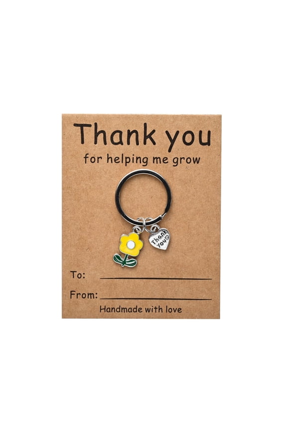 Thank You Keychains, Appreciation Teacher Keychain, Teachers' Day Gifts for Women, Thank You for Helping Me Grow Keyring