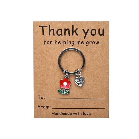 Thank You Keychains, Appreciation Teacher Keychain, Teachers' Day Gifts for Women, Thank You for Helping Me Grow Keyring