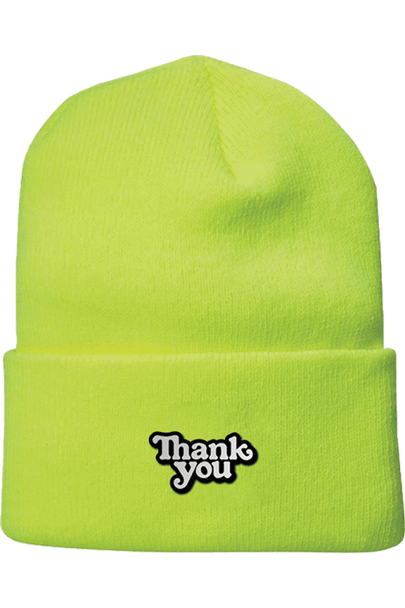 Thank You Logo Beanie Safety Green