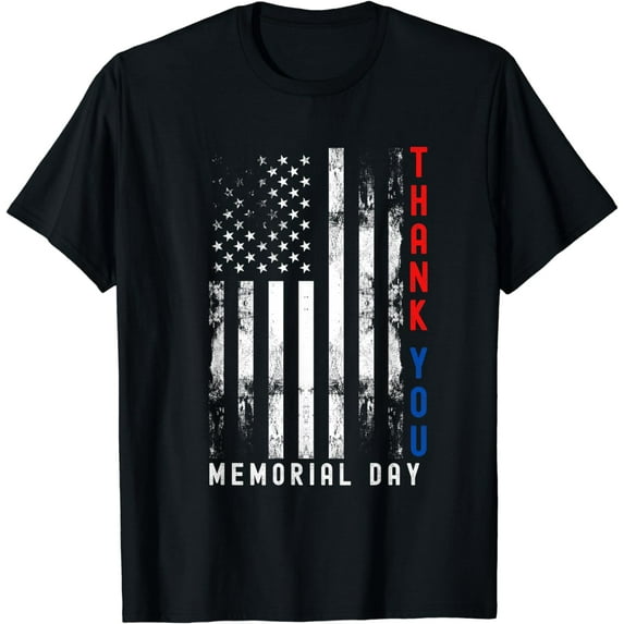 Thank You Memorial Day Vintage Military Flag T-Shirt