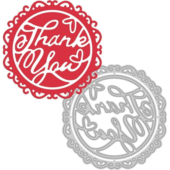 Thank You Metal Cutting Dies Frame Die Cuts for DIY Scrapbooking Easter Birthday Wedding Cards Making Album Envelope Decoration Matte Platinum