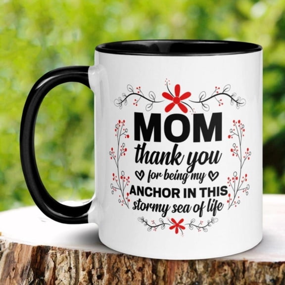 Thank You Mom Coffee Mug Best Mom Ever with Anchor Design Microwave Safe Ceramic Cup Mother S Day Birthday Christmas Hand Wash Only Reusable Kitchen Dining Decor Mom Gifts Best Christmas Thanksgiving