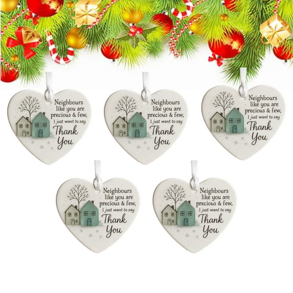 Thank You Neighbours Heart, Shaped Ornament, Neighbours Like You are Good & Few Appreciation Gifts for Neighbor, Christmas Ornament for Adults Female Male Neighbor Moving Away Gifts