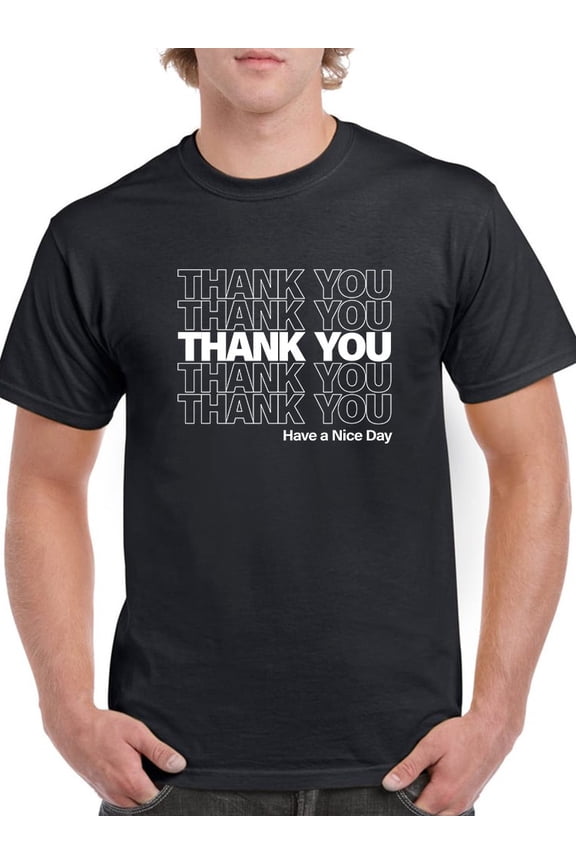 Thank You Nice Day Plastic Bag Men T-Shirt, Male x-Large