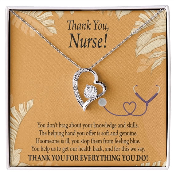 Thank You Nurse Forever Necklace w Message Card
