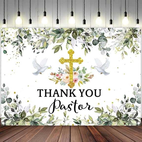 Thank You Pastor Backdrop 5 x 3 ft, Pastor Appreciation Day We Appreciate All You Do Background Lord Pray Religious New Born Baby Shower Church Events Banner Party Studio Props