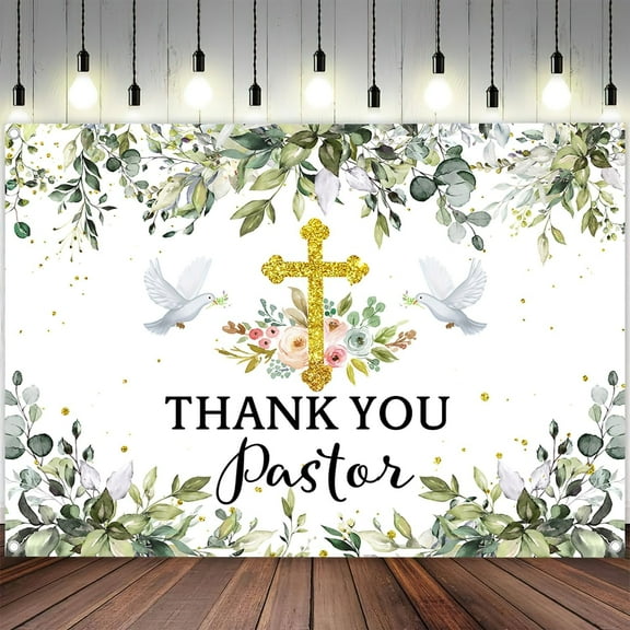 Thank You Pastor Backdrop 7 x 5 ft, Pastor Appreciation Day We Appreciate All You Do Background Lord Pray Religious New Born Baby Shower Church Events Banner Party Studio Props