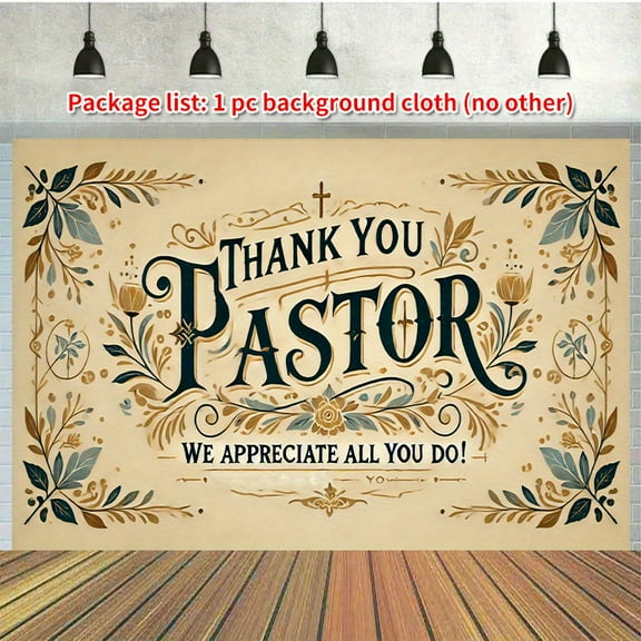 Thank You Pastor Backdrop We Appreciate All You Do Photography Background Vintage Pastor Anniversary Appreciation Month Retirement Party Decorations Banner Supplies Photo Booth Props
