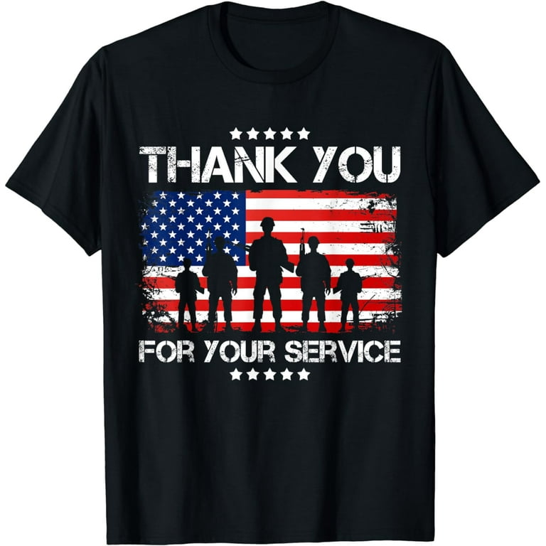 Veterans, Memorial Day & 4th Of July T Shirt: Thank You Flag Veterans, Memorial Day & 4th Of July T Shirt: Thank You Flag