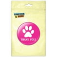 thumbnail image 1 of Thank You Paw Print Pink Birthday Baby Girl Refrigerator Button Magnet, 1 of 2