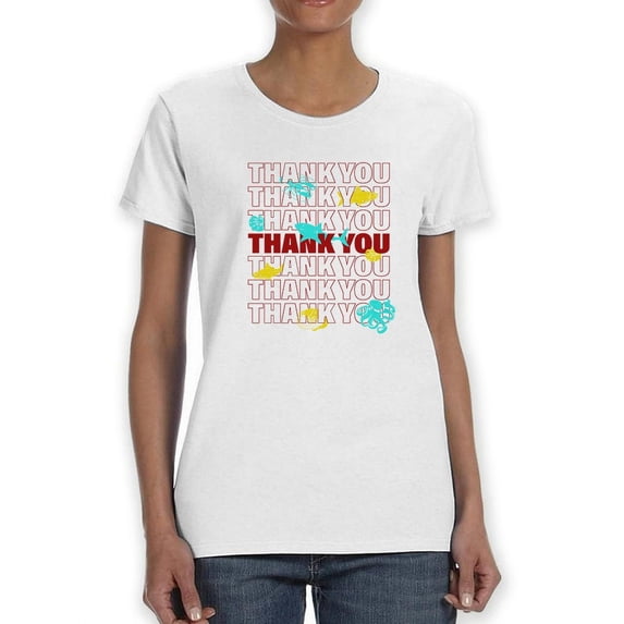 Thank You Plastic Bag Animals Women T-Shirt, Female Small