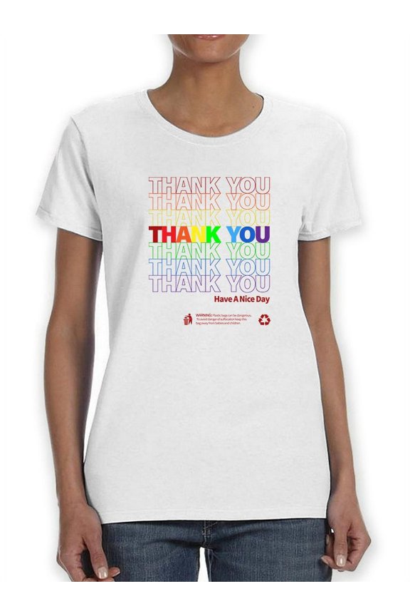 Thank You Plastic Bag Pride Women T-Shirt, Female Small