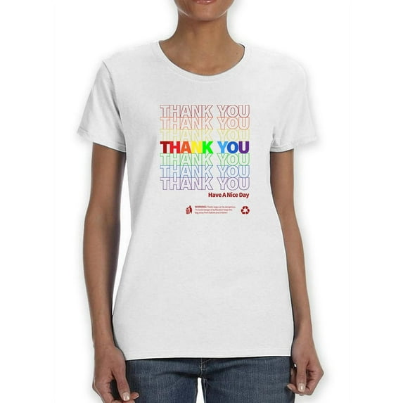 Thank You Plastic Bag Pride Women T-Shirt, Female XX-Large