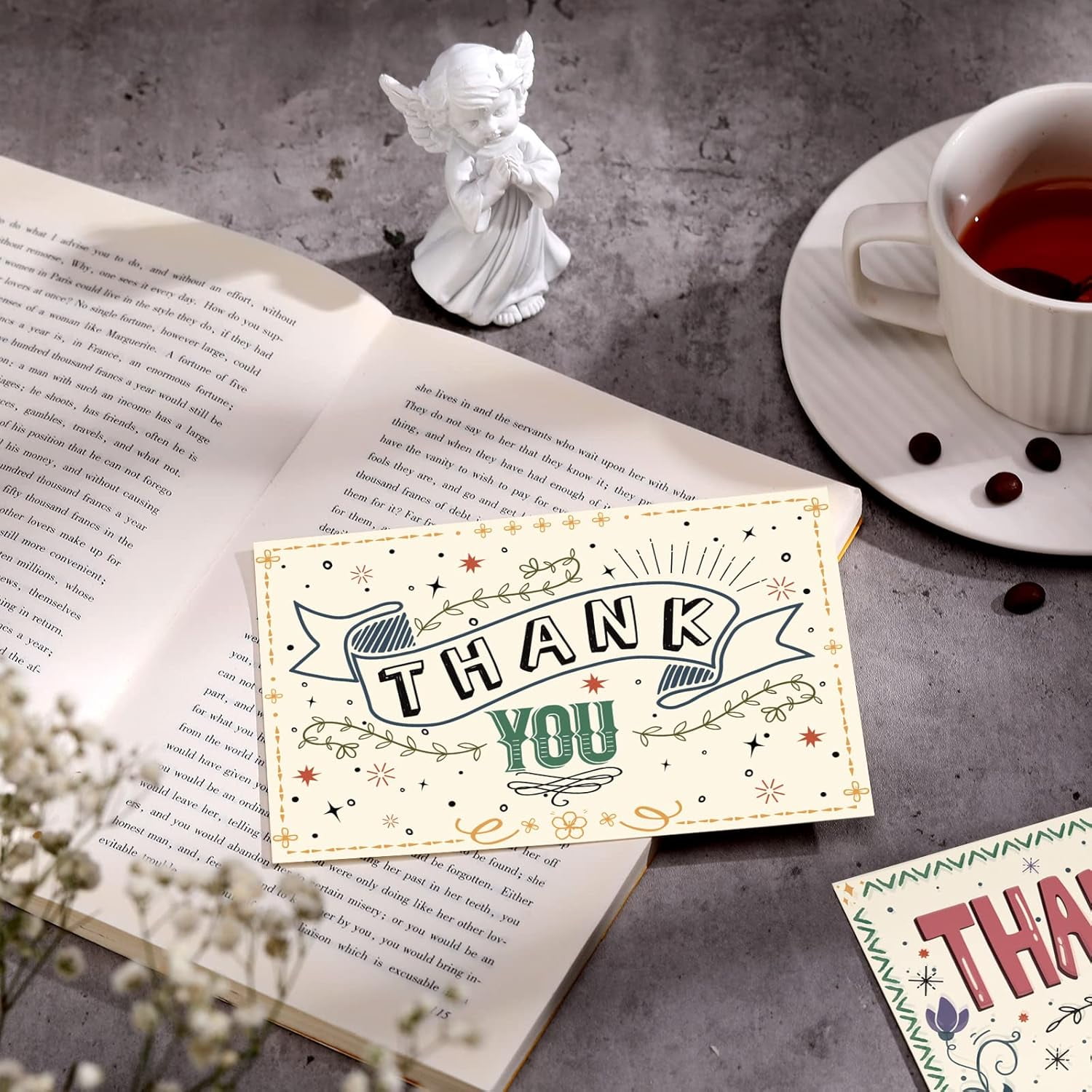 Thank You Postcards Retro Appreciation Note Cards Blank Assorted