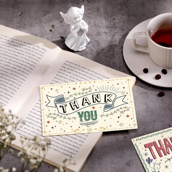 Thank You Postcards Retro Appreciation Note Cards Blank Assorted