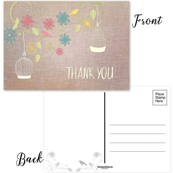 Thank You Postcards - Set of 40 Fun Postcards - 4x6 Thank You Cards