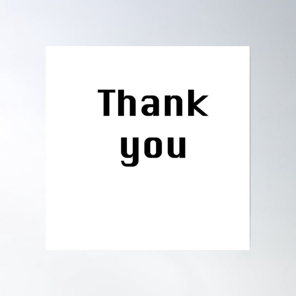 Thank You Poster Wall Art, Modern Wall Decor, 16x16 UNFRAMED