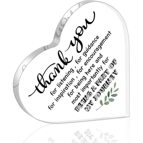 Thank You Presents For Women Men, Appreciation Personalized Presents Thank You Idea For Women Decoration Acrylic Sign Plaque Heart Keepsake Appreciation Thoughtful Presents