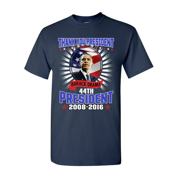 Thank You President Barack Obama 44th President USA Flag DT Adult T-Shirt Tee