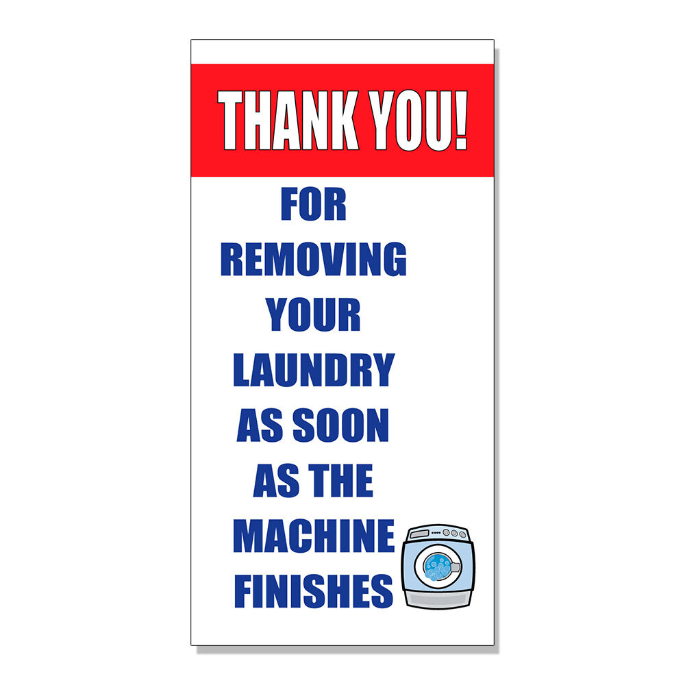 Thank You Removing Laundry Laundromat DECAL STICKER Retail Store Sign