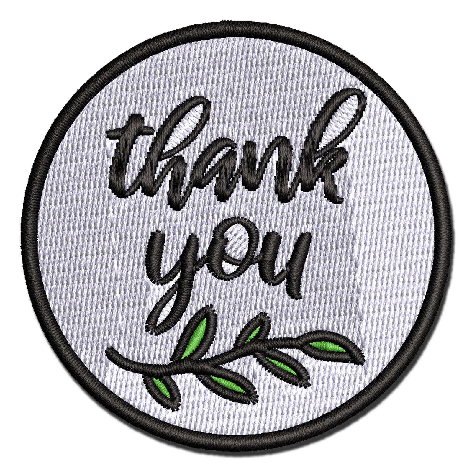 Thank You Script Floral Applique Multi-Color Embroidered Iron-On Patch ...