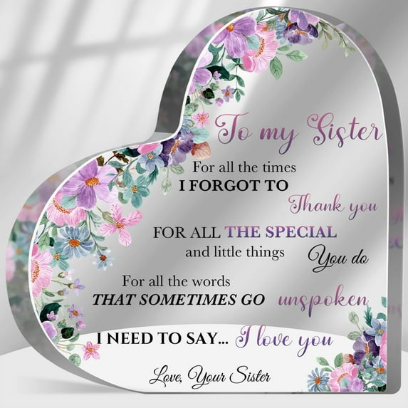 Thank You Sister Gift Gifts from Sister Friendship Keepsake Acrylic Best Sister Ever Sign Besties Birthday Gift Desk Home Decor Sign Plaque