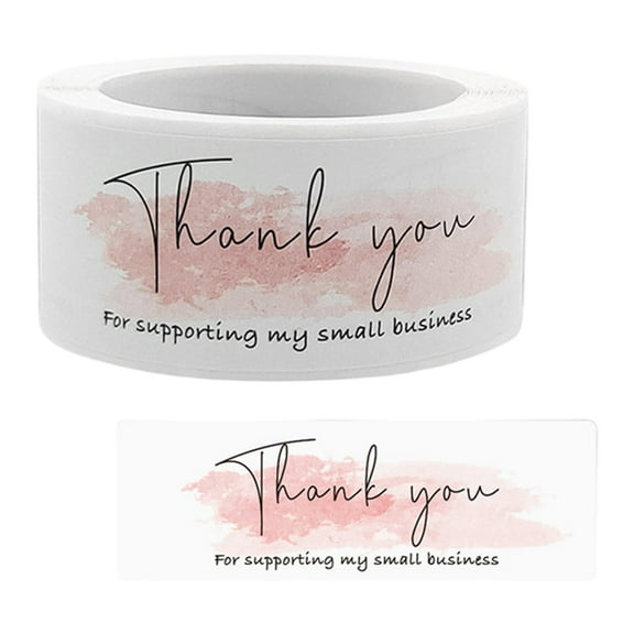 Thank You Sticker 120Pcs/Roll Adhesive Roll Sticker for Baking Decoration Gift Wrapping and Retail Packaging