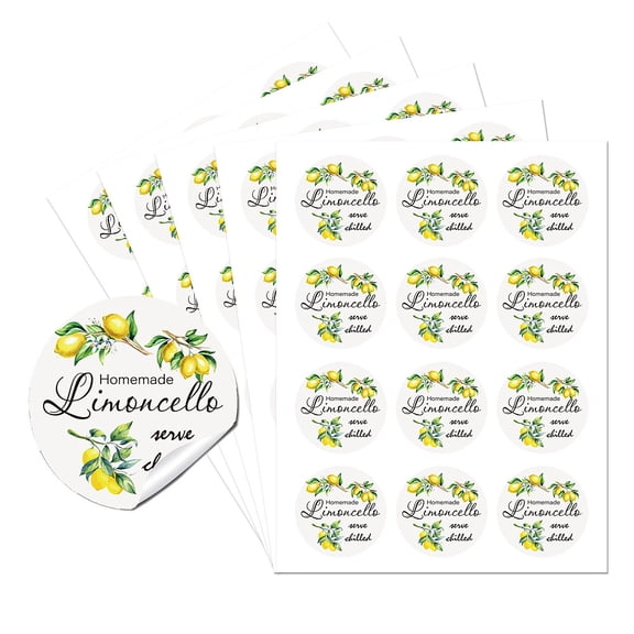 Thank You Sticker Labels - 60 Self-Adhesive Limoncello Circle Stickers 2" for Envelopes & Party FavorsDIY