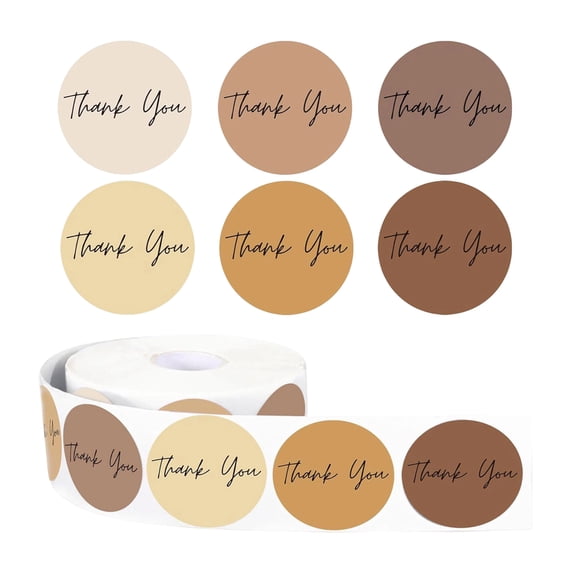 Thank You Stickers, 1 Roll of 500 1 Inch Round Sealing Labels Roll Envelopes Gift Wrapping DIY Crafts Small Business pcsaging Mailer Scrapbooking Decorative Decals.