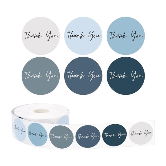Thank You Stickers, 1 Roll of 500 1 Inch Round Sealing Labels Roll Envelopes Gift Wrapping DIY Crafts Small Business pcsaging Mailer Scrapbooking Decorative Decals.