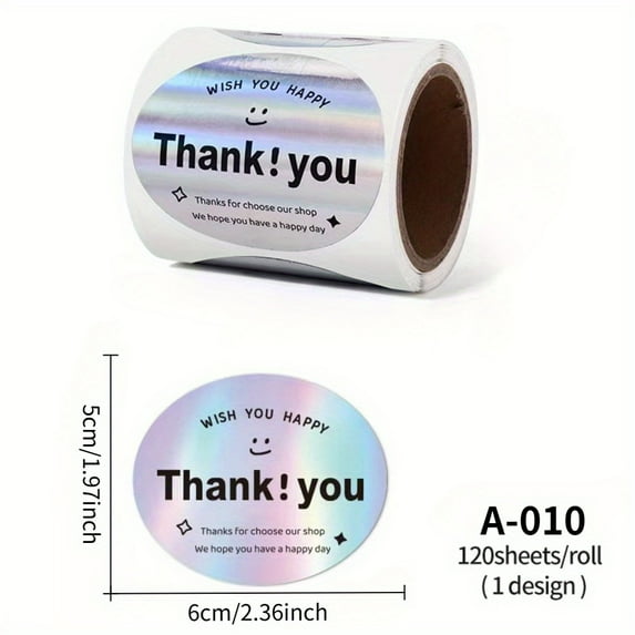 "Thank You for Supporting My Small Business" Stickers - Waterproof Self-Adhesive Durable Sealing Stickers with Elegant Cursive Script & Heart Design, Mixed Colors for Envelopes, Gift Packaging,